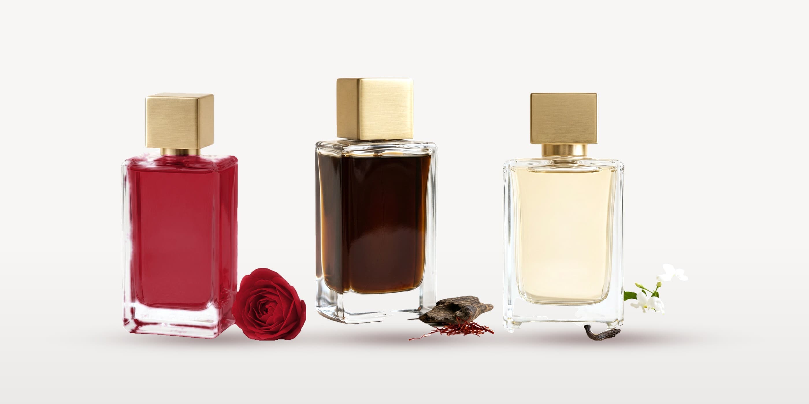Three Emorah eau de parfum bottles